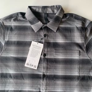 Lululemon Masons Peak stripe black LS Shirt sz L🍋
